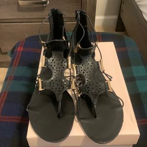 Black gladiator sandals